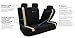 FH Group Automotive Full Set Car Seat Covers Cosmopolitan Flat Cloth, (Airbag Compatible & Split Bench) with Gift- Universal Fit for Cars, Trucks, and SUVS (Beige)