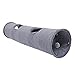 OHANA Jouet Tunnel pour Chat en Daim, Grand Tunnel a Chat Pliable avec 2 Trous et Boule Suspendue pour Chats Chatons Lapins Dia30 * 130cm