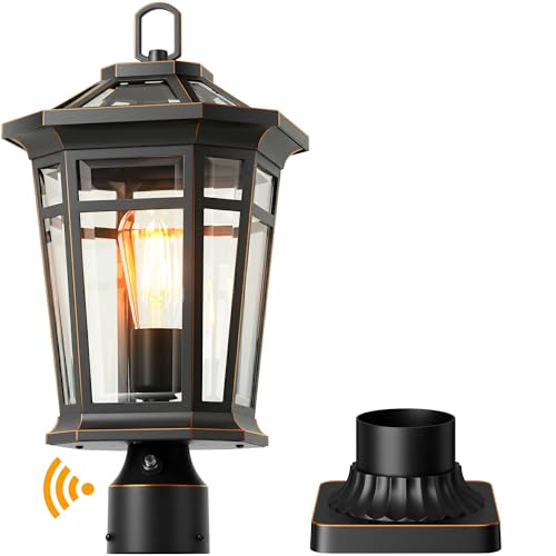 VIANIS Large Outdoor Post Lights, Anti-Rust Lamp Post Light Fixture, Black
