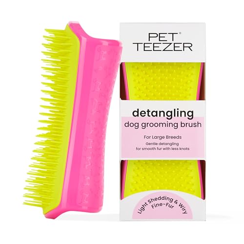 Pet Teezer, Entwirrungs- und Fellpflegebürste für Hunde, Rosa und Gelb