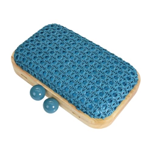 Image of Women Straw Clutch Purse Handwoven Summer Evening Bag Beach Straw Handbag Wedding Party Clutch Bag Wicker Purse