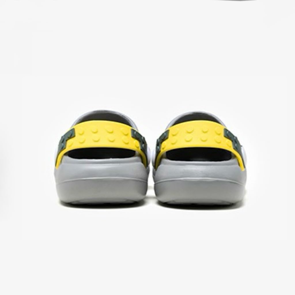 Cartoon Clogs Sandals, Gray with Yellow Accents, Rubber, Non-Slip, Water Resistant, Slip-On Style, Indoor Use, for Toddlers and Kids 1-10 Years
