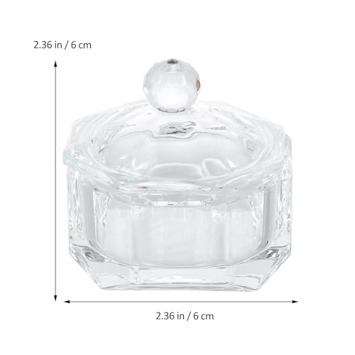 Recipiente de cristal para manicura con tapa octagonal miniatura 2
