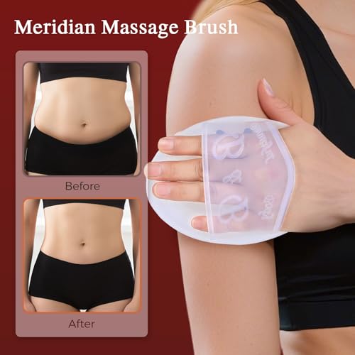 2 PCS Meridian Brush Massage Body Brush, 2025 Upgraded Meridian Massage Brushes with 10 ML Essential Oil, Full Body Relaxation Cellulite Massager Brushes for Belly, Arms, Legs, Back (White) - Thumbnail 7