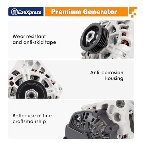 Image of Ezexpreze 11311 New Alternator Replacement for 2007-2012 Hyundai Elantra 2.0L, 2010 2011 Kia Soul 2.0L, 2007-2009 Spectra 2.0L L4, 2655635, 600162, 3730023650, AVA0102, 40046020, 40046031