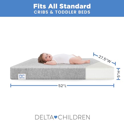 Delta Children Sweet Beginnings Dual Sided Baby Crib Mattress and Toddler Mattress, GREENGUARD Gold and CertiPUR-US Certified, Firm Plant-Based Foam, Waterproof, 5 Year Warranty, Made in USA - image 6