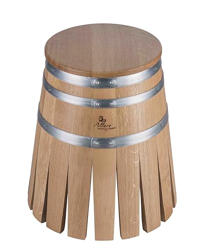 Tonnellerie Allary Tabouret en Bois avec cerclages en galva, Chêne Massif (1, M)