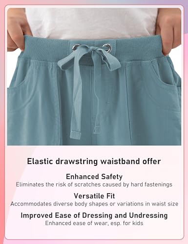 MoFiz Capri Cargo Pants for Girls with Pockets Loose Fit Casual Pant Dressy Lightweight Kids Baggy Parachute Pants for Hiking4