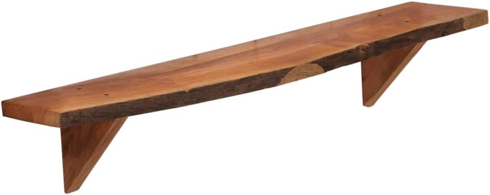 Wall Shelf Set of 2, Solid Acacia Wood, 35.4x7.9x7.1 inch, Rustic Floating Ledge for Living Room Decor, Bathroom Shelves