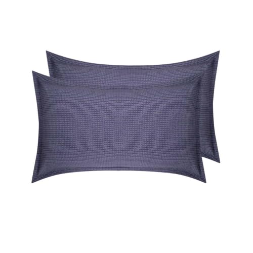 Image of Wakefit 100% Cotton Pillow Cover Set of 2 | 200 TC Soft & Breathable Pillow Cases | Standard Size 18 x 27 Inch | Skin Friendly, Durable & Gentle Machine Washable | Ross Blue