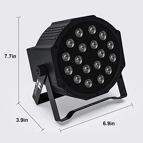 Missyee 18 Rgb Led Dj Stage Uplight -Dmx Control Sound Activated With Remote Control And 7 Modes Led For Wedding, Events, Christmas And Halloween Music Disco Party -R&D In Usa -8 Pack #TOP6