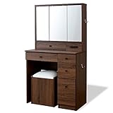 moca company BELLEB ロータイプ ドレッサー 三面鏡 幅70 コンセント