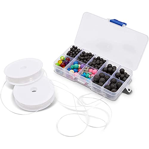 Chakra Beads Jewelry Making Kit, Crystal String and Organizer Box (300 Pieces)