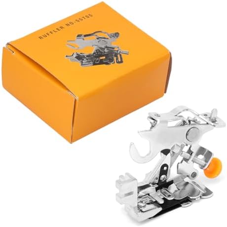 Household Ruffler Presser Foot, Stainless Steel Sewing Machine Presser Foot with Lock Cylinder, Adjust Closeness and Depth