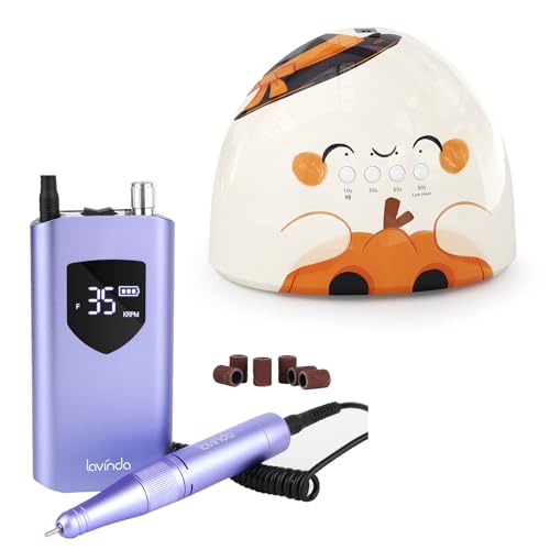Lavinda 35000RPM Professional Electric Nail Drill Kit & UV LED Nail Lamp for All Gel Polish