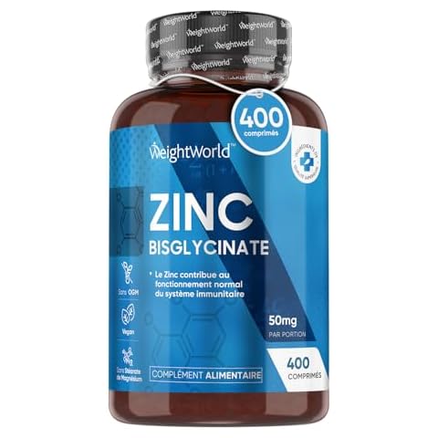 WeightWorld Zinc Bisglycinate 400 Comprimés Cover