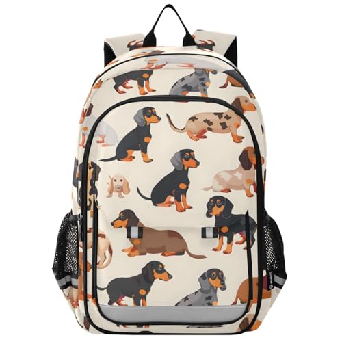 Sac à dos de voyage enfant Mnsruu teckel parfait pour l'école et les vacances