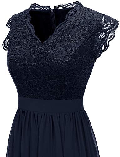 Abendkleid Dressystar Damen mit V-Ausschnitt in Marineblau