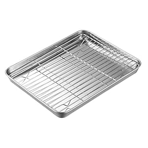 Sraeriot Braadstuk Pan Non Stick Dienblad ROSTING TIN RVS Cooker Grill Rack RASTER Oven Bakken Gebruikersvoorwerpen…