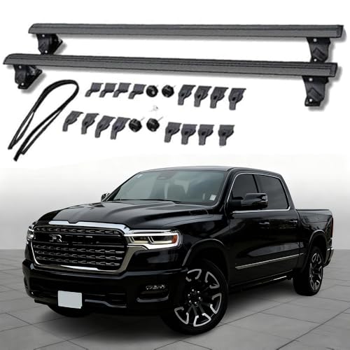 Aluminum Roof Rack Cross Bars for Dodge RAM 1500 2019–2025, 2Pcs Universal Rooftop Cargo Carrier,Lockable Anti-Theft Crossbars for Luggage,Bikes,Skis,Kayaks,and Outdoor Gear