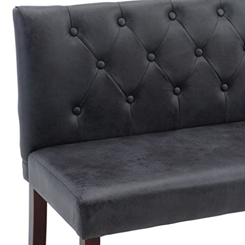 Banc de couloir résistant gris de 120 cm avec dossier confortable - 7