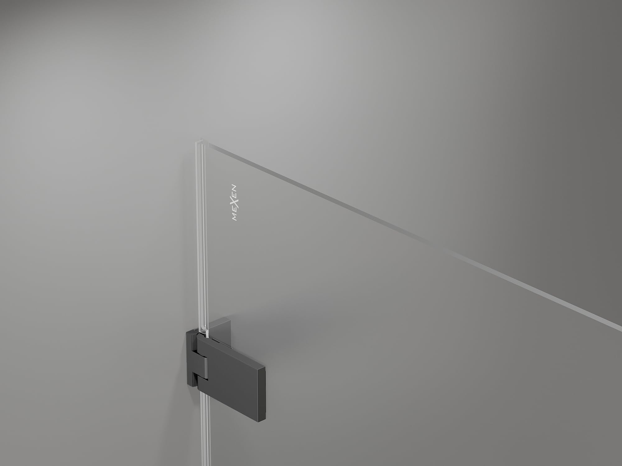 Mexen Lunar-F Porta Doccia a Soffietto Destra, 60 cm, Trasparente, Gun Metal