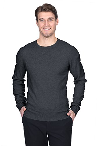 State Fusio Men’s Basic Crewneck Sweater 100% Merino Wool Classic Long Sleeve Pullover