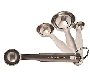 Dynore Stainless Steel Set of- 4 Measuring Spoons 13.5 x 2 x 4.5 cm