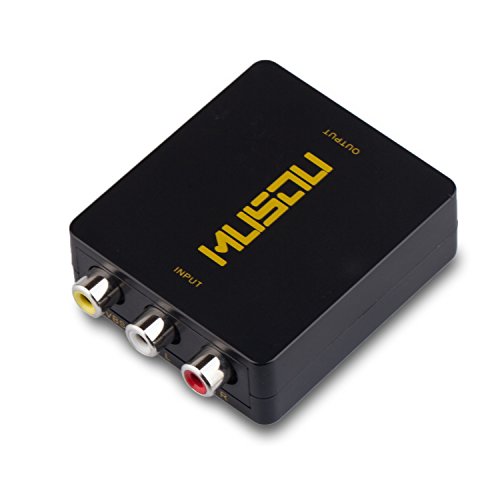 Musou RCA AV Composite to HDMI Video Audio Converter Adapter Mini RCA to HDMI Box Support 1080P for TV/PC/PS2/Blue-Ray DVD,Black - Thumbnail 3