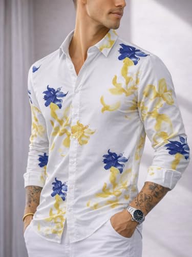 Image of Noble Monk Men's Full Sleeve Shirt | Casual Shirt for Men | Stylish Cotton Blend | Comfortable Everyday Wear | Button Down Clothing | Travel & Outdoor Apparel