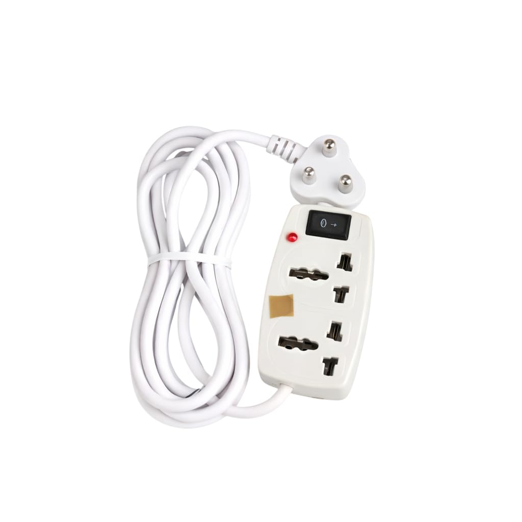Connect Plus 2 Socket Extension Board with Heavy Duty Long Cord, 6A Multi-Plug Power Strip for Washing Machine, Air Cooler & Home Appliances, Master Switch with LED Indicator, (White, 2.75m)-image-49