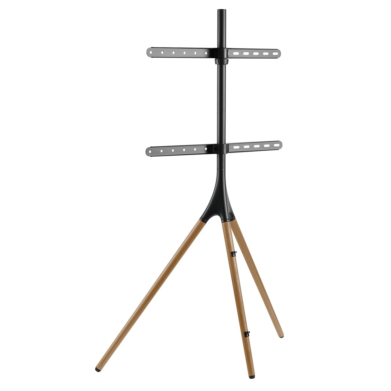 My wall HT22L TV-Standfuß höhenverstellbar, TV Ständer für 32 – 75 Zoll (81,3-190,5 cm), Drehbar, Holzdesign