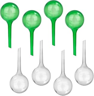yingd 8 Pack Plant Watering Globes, 5cm Self Watering Globes, Automatic Plant Watering Bulbs, Plant Watering Devices, Self Watering System for Plants, Indoor Outdoor Watering Globes, Green & White