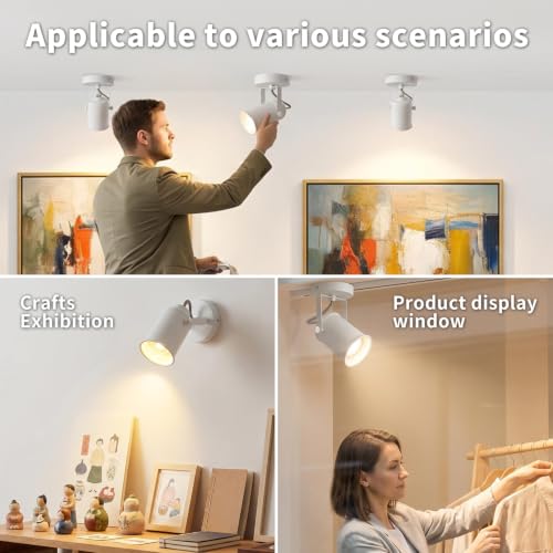 Image of Industrial wall Light, Adjustable Retro White, wall Mounted Spotlight, Hallway headboard wall Light, Kitchen, Bedroom, Office wall Light (2-piece Set)