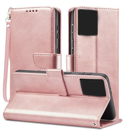 Rfvzubemok Compatible con OPPO R9s Plus (2016) / F3 Plus (2017) Funda,Protector de Cartera Flip Kickstand Pink