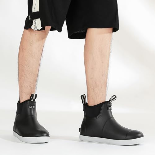 CKWLXQY Men's Deck Boots, Waterproof Ankle Rain Boots Men Anti-Slip Traction, Outdoor Rubber Fishing Garden Boots High-Performance Shoes for Farming - Image 4
