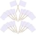 Bandiere Stuzzicadenti Vuoto,10 Pezzi Toothpick Flags Bianca Marcatori Bandiera Piccole per Festa Torta Cibo Piatto del Formaggio Antipasti 3.5 * 2.5cm