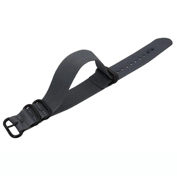 Image of Lineon 20mm & 22mm Black Buckle Nylon Vintage Style NATO Watch Strap ONE WAY NATO Nylon STRAP Imported Quality With Pins and Pin Remover Tool (Include)