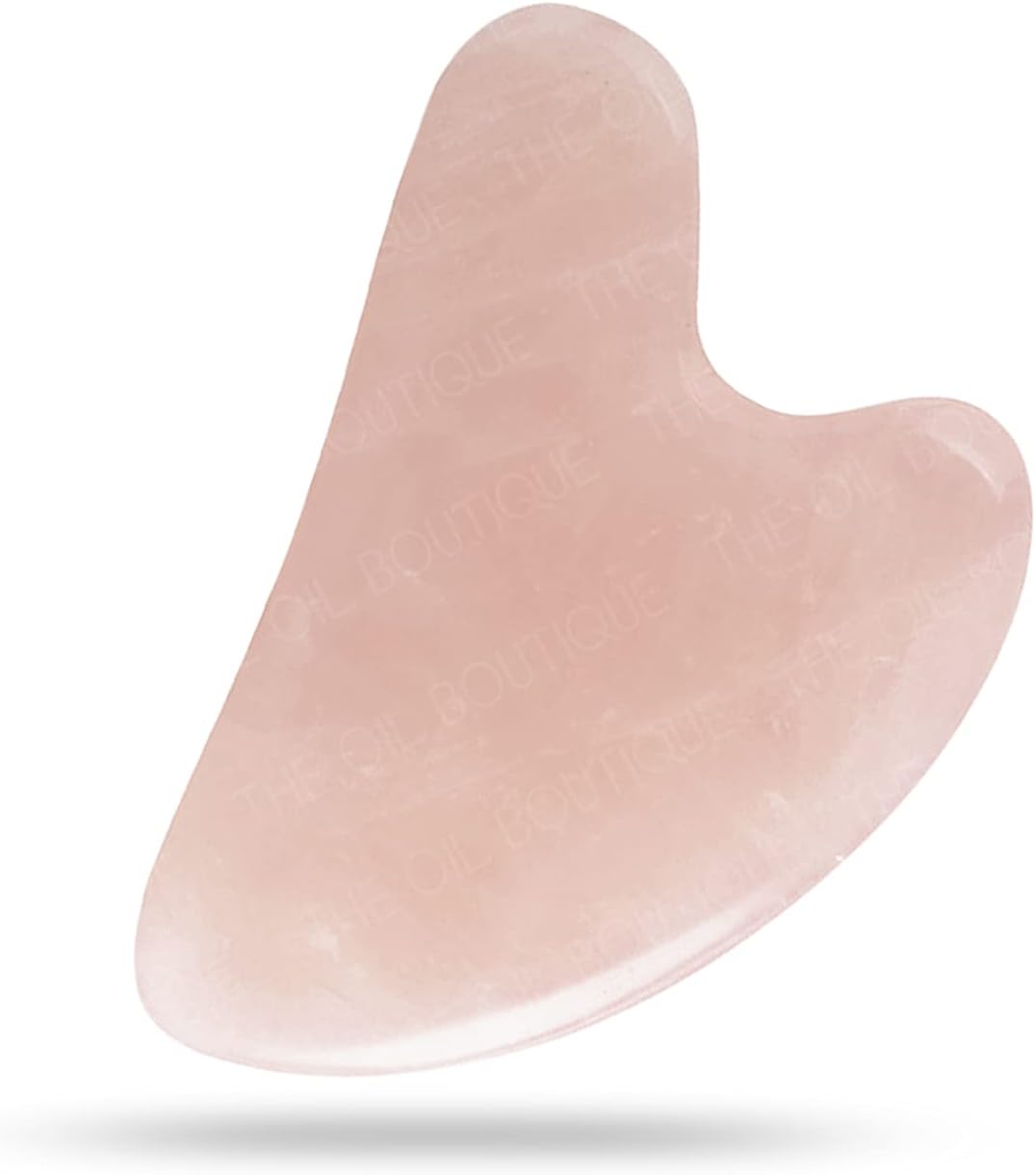 100% Pure Rose Quartz Gua Sha Stone Face Massaging Tool With Box | Certified Rose Quartz Gua Sha for Face Massage, Toning, Sculpting and Shaping.