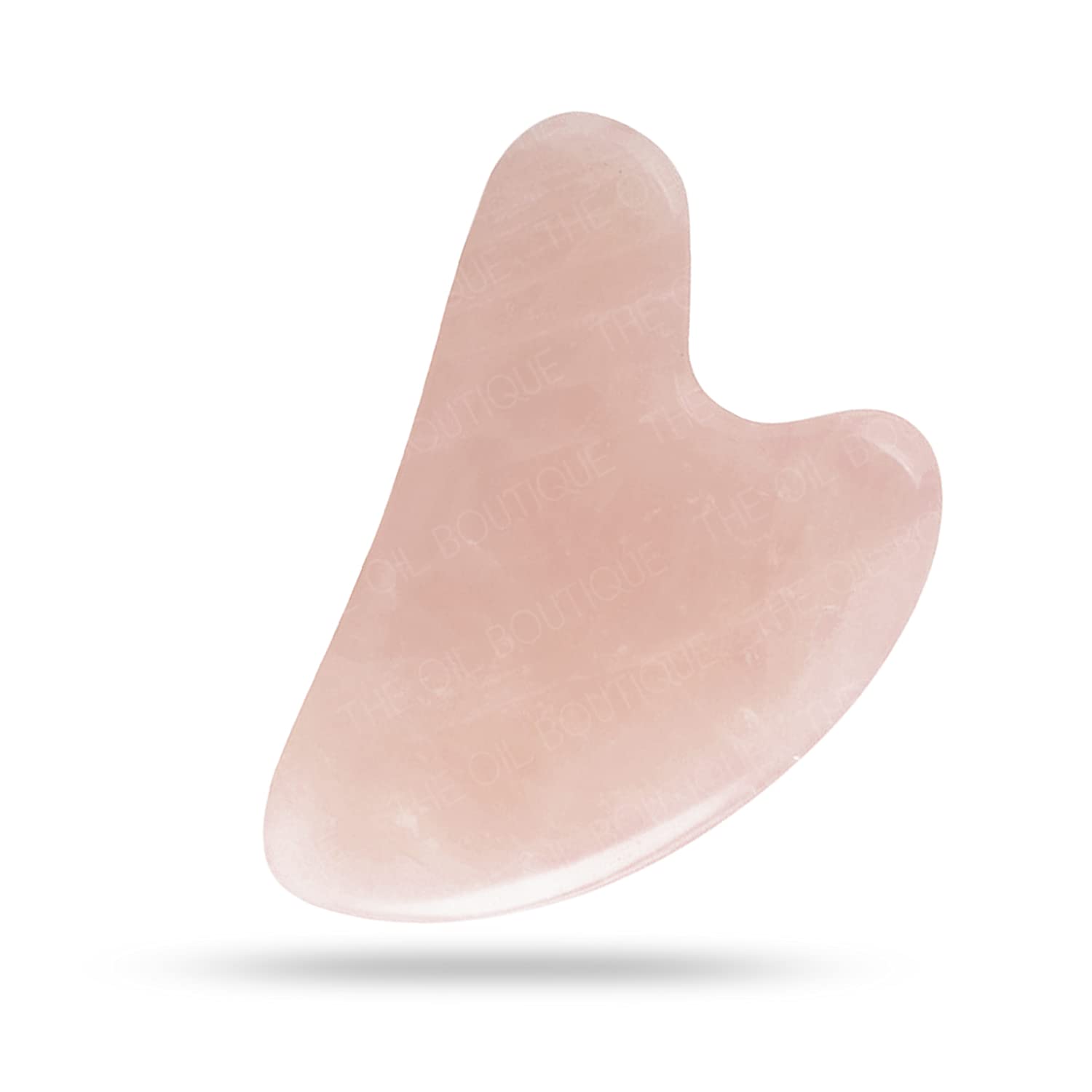 The Oil Boutique 100% Pure Rose Quartz Gua Sha Stone Face Massaging Tool With Box | Certified Rose Quartz Gua Sha for Face Massage, Toning, Sculpting and Shaping.