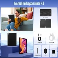 Laptok Tablet, Android Tablet 11 Zoll mit 14GB RAM + 64GB ROM (1TB TF), Octa-Core, Widevine L1, WiFi 6 & BT 5.3, 6800mAh Akku, Dual Kamera – Tablet mit Tastatur, Maus, Stift & Hülle – Ansicht 6
