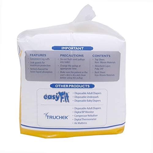 Image of Easyfit Adult Diapers Pants Medium Size | Adult Pull Up Pants | Unisex Leak Proof | Overnight Protection | Anti-Bacterial Absorbent Core (Pack of 6, Count 60)