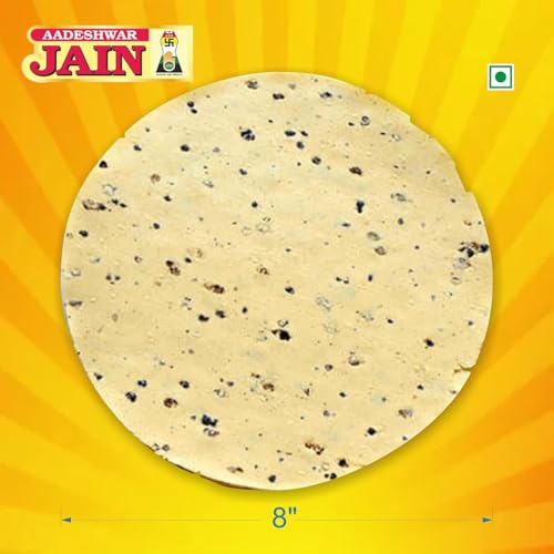 Image of Aadeshwar Jain Moong Papad | Crispy, Spicy & Flavorful Indian Snack | Ready-to-Serve Crispy Papads | Authentic Indian Snack (400g, Strong Masala)