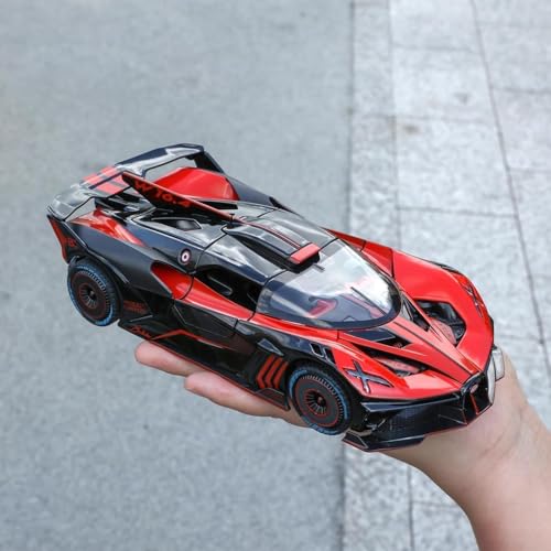 Image of Bugatti Bolide 1:24 Scale Exclusive Alloy Metal Pull Back Die-Cast Car Scale Model With Sound Light Mini Auto Toy Metal Model Toy Car With Sound And Light(Design-73), Multicolor
