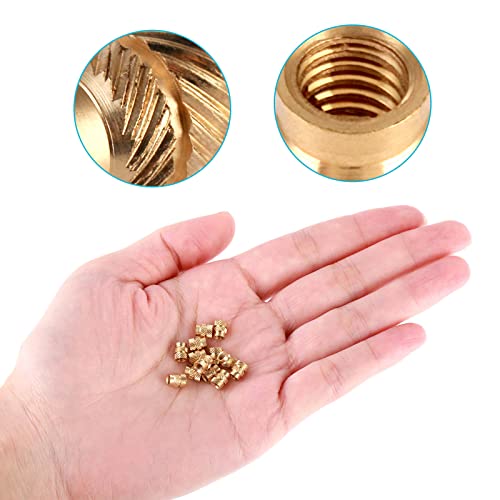 100Pcs Threaded Inserts 3D Printing Brass Nuts M3 Heat Set Inserts M3 Threaded Insert Knurled Nuts Heat Set Insert Thread Knurled Heat Brass Nut For 3D Printing Parts Laptop #TOP2