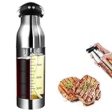 Ölsprüher für Speiseöl 200 ml, 2 in 1 Öl Sprühflasche Glas, Multifunktional Öl Spray, für Grillen, Backen, Salat, Kochen