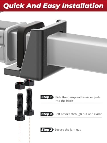 KYNTHAX Anti-Rattle Hitch Clamp, 2 Inch Hitch Stabilizer with Silencer Pads — view 6