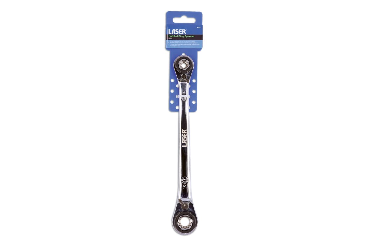 Laser 8143 Ratchet Ring Spanner 8-in-1