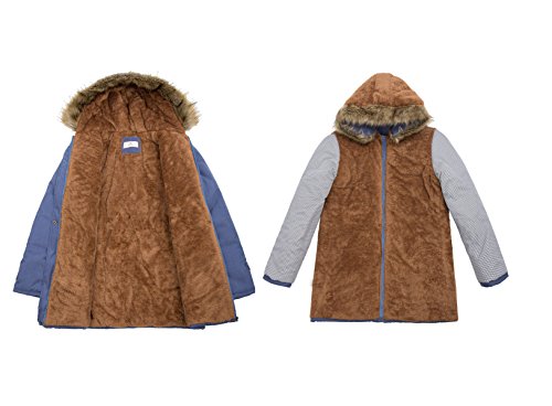 Grace Karin Women's Fleece Parkas Anoraks Hooded Military Coats M Navy Blue #TOP5