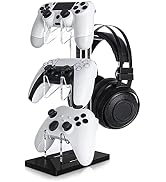 OBEST コントローラースタンド ゲームコントローラー収納ラック イヤホン掛けスタンド 三層デザイン 安定滑り止め デスクトップ収納 アクリル Xbox ONE X Switch PS4 PS...